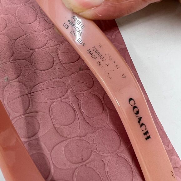 COACH Abbigail Rubber ROSE Turnlock Flip Flops Sz 7 - Picture 2 of 8